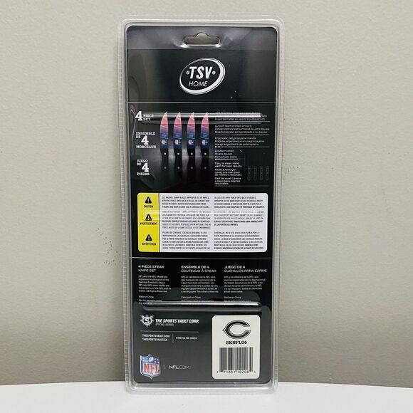 Sports Vault NFL Chicago Bears 4 Piece Steak Knife Set SKNFL06 New/Sealed - Picture 2 of 2